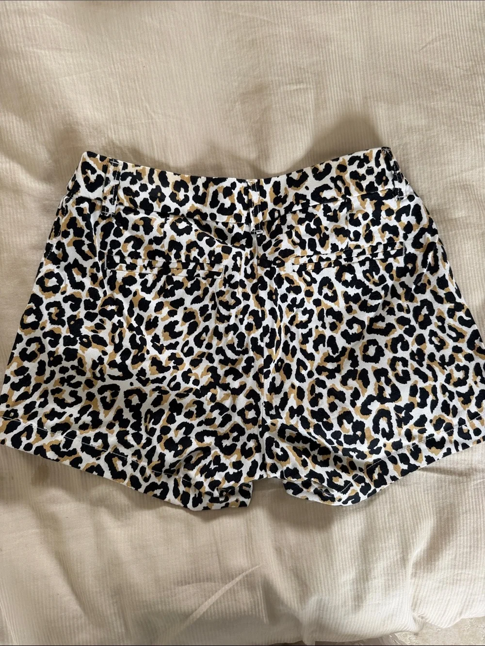 J. Crew High Waist Leopard Print Shorts - Black & Tan on White